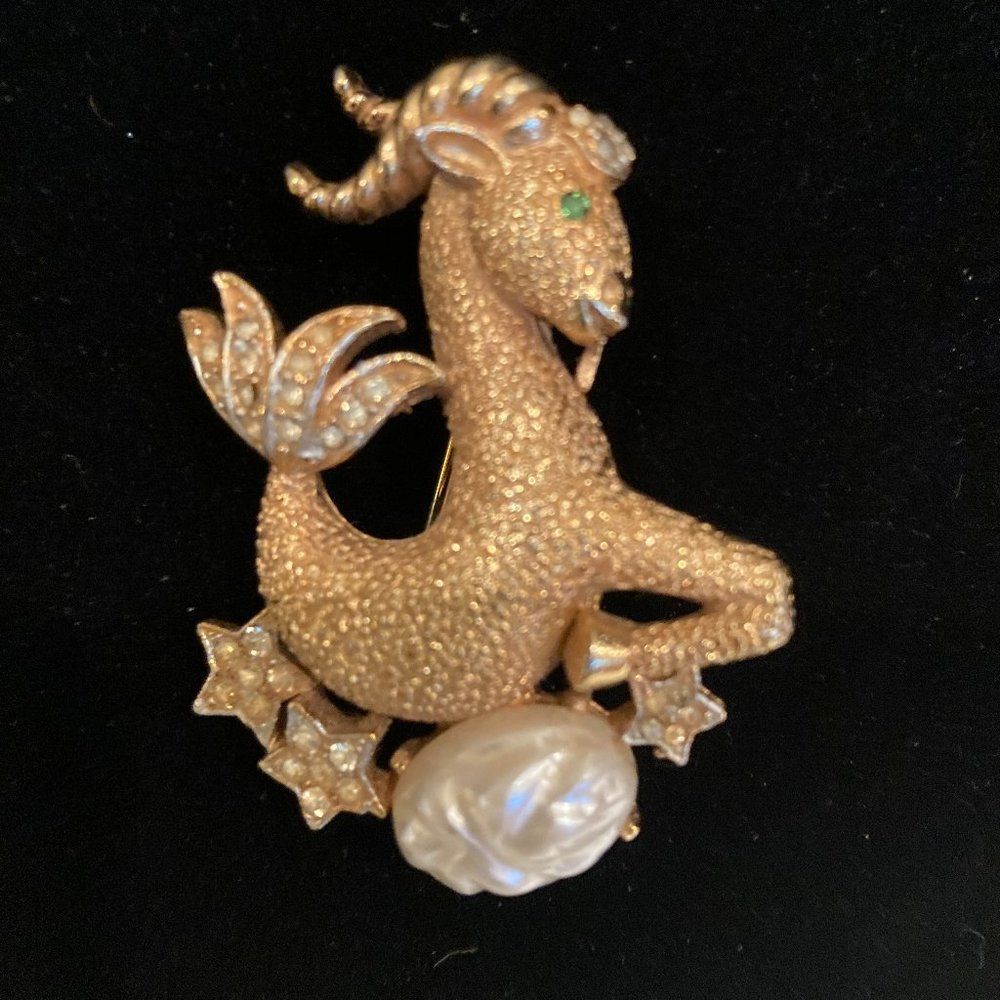 1970's Zodiac Capricorn Brooch by PIM
